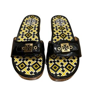 Tory Burch Black and Yellow Sandals